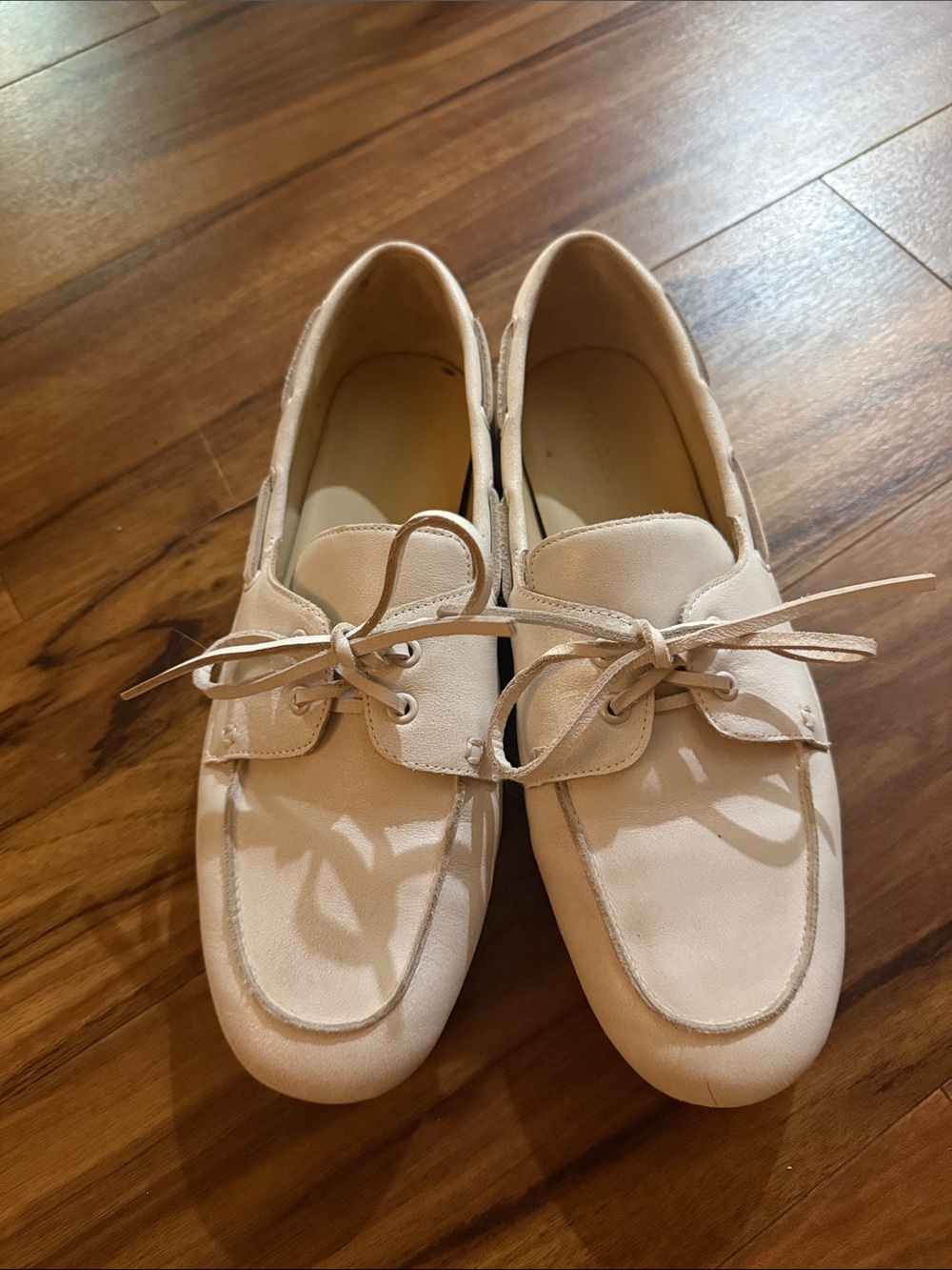 Vince Cream Tie-Front Loafers